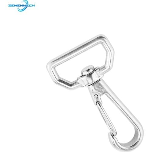316 Stainless Steel 66mm Ring Square Eye Swivel Snap Hook Quick Strapping Hook Lobster Clasps Hiking Camping Carabiner Pet Chain