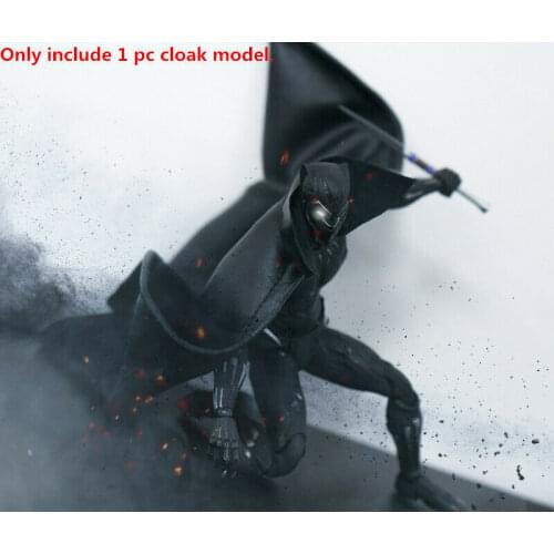 1/12 Scale Figure Accessories Black Cloak Model for 6" Female & Male Doll