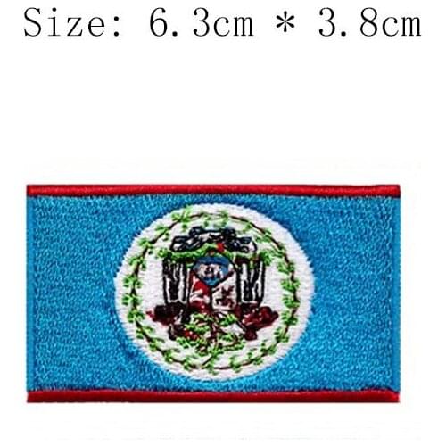 Belize 2.5" wide embroidery flag patch kits cross stitch Belmopan 50 leaves National Emblem party decoration