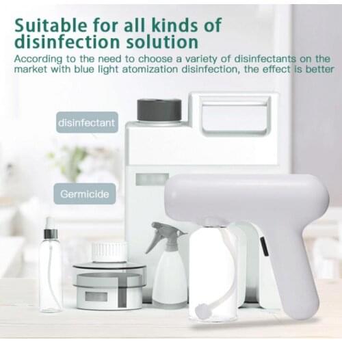 300ml Wireless Disinfection Gun Hand-held Spray Gun Blu-ray Alcohol Sterilization Disinfect For Home Bedroom Kitchen Office USB