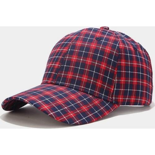 Hat female summer student fashion plaid baseball cap simple casual cap male sunhat tide