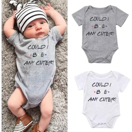 Newborn Romper For Boys Girls Casual Summer Baby Short Sleeve Romper Newborn Baby Clothes 0-18M Cotton Jumpsuits Letters Outfits