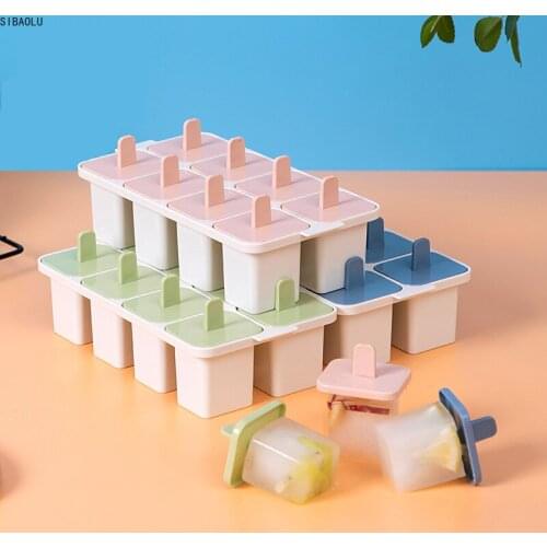 Homemade Creative Ice Cream Popsicle Mold DIY Mold For Reusable Frozen Ice Cream Rectangle Popular Frozen Baking Making Tool