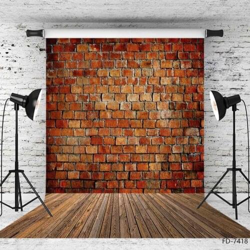 Photographic Backdrops Brown Brick Wall Wooden Floor Customized Backgrounds Photo Studio for Children Portrait Dolls Photoshoot
