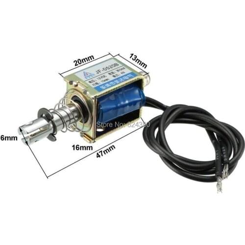 JF-0520B DC 12V DC24V DC6V 300mA 3.6W 4N 10mm Pull Push Type Linear Motion Solenoid Electromagnet
