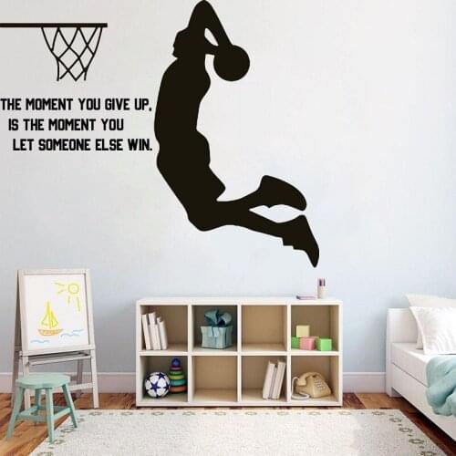 Basketball Wall Stickers Motivational Phrase Art Murals Decals Boys Room Home Decor Removable Living Room Wallpaper Decoration