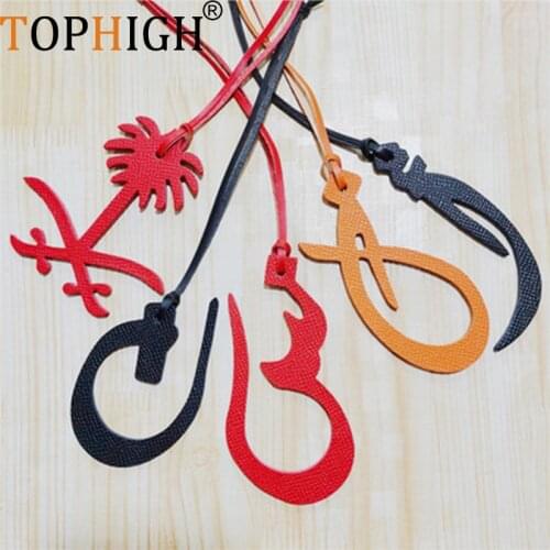 Customer Made Luxury Genuine Natural Leather Character Alphabet Arabic Letter Keychain Backpack Pendant Ladies Women Bag Charm