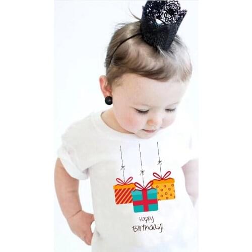 Birthday Outfits Baby My First Birthday Clothes Unisex Infant Girl Boy White Cotton Cartoon Summer Bodysuit Toddler Body Bebies