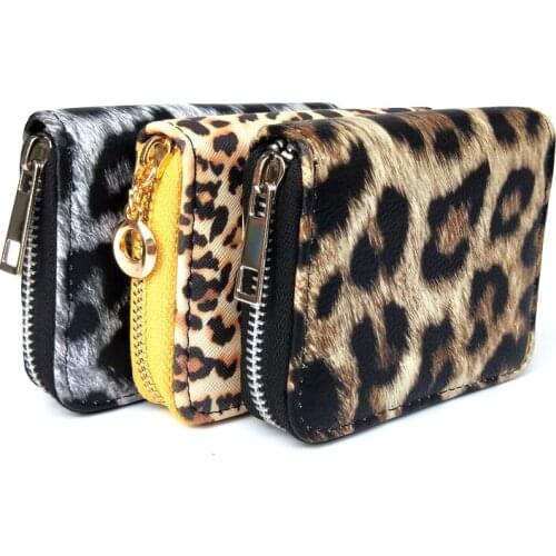 Classic Leopard Animal Women PU Leather Wallet Female Credit Card Holder Small Clutch Bag Fashion Ladies Purse With Coin Pocket
