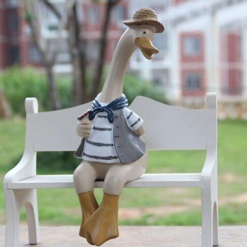 Creative Couple Duck Statue Animal Model Decor Room Courtyard Lovers Gift