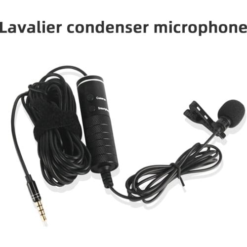 5.5m Clip-on Microfone for Recording Canon/iPhone DSLR Video Cameras 3.5mm Lavalier Condenser Lapel Mic Lapela Audio Microphone