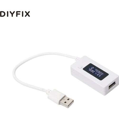 DIYFIX White Mini Phone USB Tester Doctor LCD Screen Capacity Voltage Current Meter Mobile Phone Charger Power Bank Detector