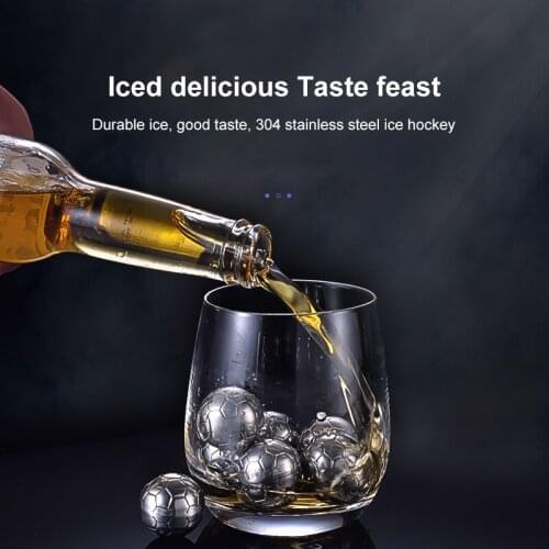 Stainless Steel Ice Reusable Cubes Chilling Stones Ball Box w/Tongs Chilling Stones For Whiskey Wine Cold Drink Bar Accessories