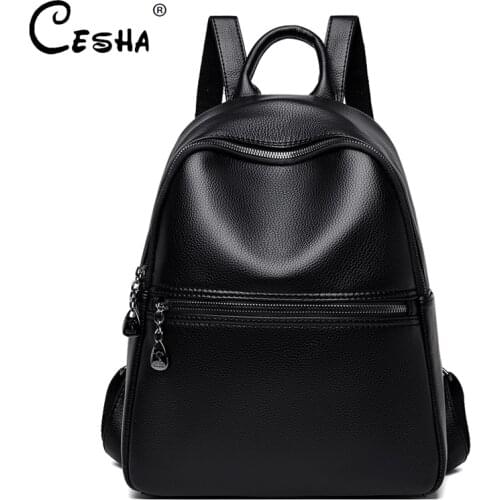 Fashion Simple Design Women Daypack Backpack High Qualtiy Durable Soft Leather Backpack Pretty Style Girls Shopping Backpack SAC