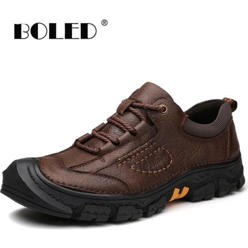 Vintage Natural Leather Men Shoes Lace Up Leather Casual Shoes Flats High Quality Platform Non-slip Rubber Autumn Shoes Men