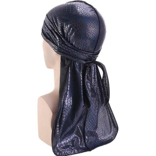 Mens crocodile Silky Wigs Doo Durag Bandanas Turban hat Biker Headwear Headband Hair Accessories Pirate Extra Long Tail Du-Rag