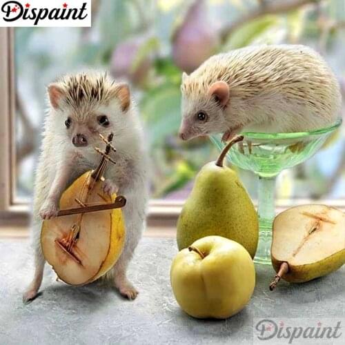 Dispaint Full Square/Round Drill 5D DIY Diamond Painting "Animal hedgehog"3D Embroidery Cross Stitch 5D Home Decor A18929