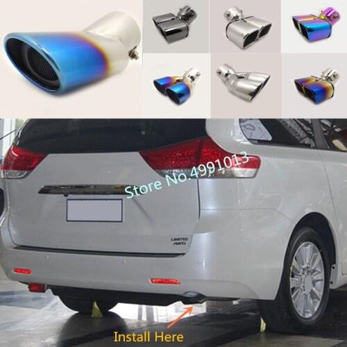 Car cover muffler rear back end pipe dedicate exhaust tip tail outlet ornament vent For Toyota Sienna 2010 2011 2012-2017 2018