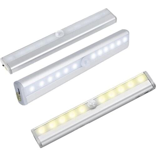 6/10 LEDs PIR LED Motion Sensor Light Cupboard Wardrobe Bed Lamp LED Under Cabinet Night Light For Closet Stairs Kitchen