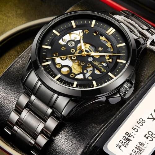 2020 new sports mens automatic mechanical watch business mens watch luminous waterproof stainless steel band watch
