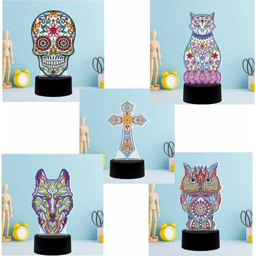 New Lamp 5D Special Shaped Diamond Painting LED 7 Color Night Light Cross Stitch Embroidery Mosaic Kit Home Decoration Lamp Gift