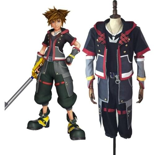 Kingdom Hearts III Main Protagonist Keyblade Wielder Sora Outfit Game Cosplay Costume