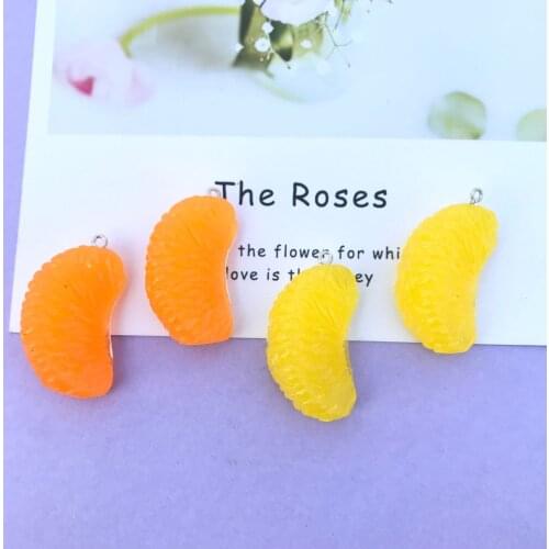 10pcs/pack 38x22mm Orange Fruit Resin Charms for Earring Keychain Necklace Pendant Jewlery Findings Phone Charm