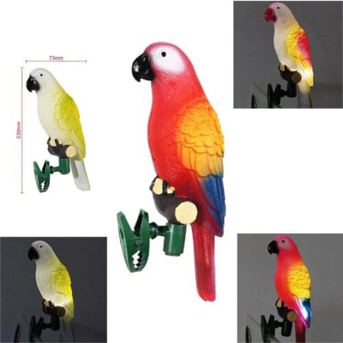 Solar Power LED Light Bird Parrot Lamp With Clip Night Lights for Outdoor Garden Path Ornament SCIE999