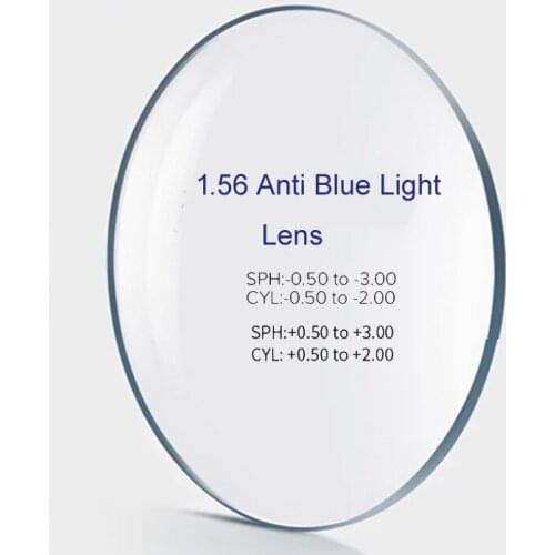 1.56 / 1.61 / 1.67 / 1.74 ultra-high refractive index ultra-thin anti-blue light aspherical glasses lens for myopia