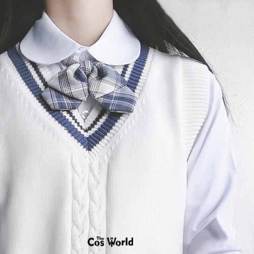 [Gentle Knife] Spring Autumn Sleeveless Knit Vests Pullovers V Neck Sweaters For JK School Uniform Students Cloths