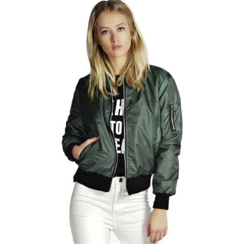 Pop Spring Autumn Women Thin Jackets Tops MA1 Basic Bomber Jacket Long Sleeve Coat Casual Stand Collar Slim Fit Outerwear