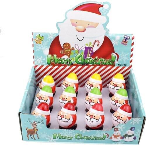 1PC Novel Interesting Real Spring On Chain Jumping Open Mouth Santa Claus Christmas Small Gift Toys
