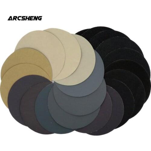 10pcs 5 Inch 125mm Sanding Discs 60~10000 Grit Silicon Carbide Hook And Loop Wet Dry Round Sandpaper Car Abrasive Tools