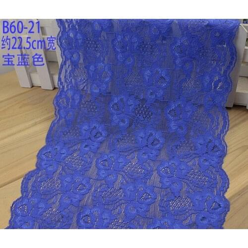 22.5cm 2mts/lot, Royal Blue DIY Sewing Accessory Elastic Lace Ribbon for Clothes Home Decoration Z1321-11