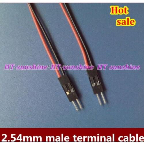 500pcs/lot 2.54mm 2P male terminal line electronic line 24AWG 2P connecting line 100mm Freeshipping DHL