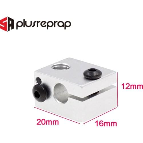 V6 Aluminium Heating Block Hot End 20*16*12 mm Reprap Metal 3D Printer Parts Reprap 1PCS