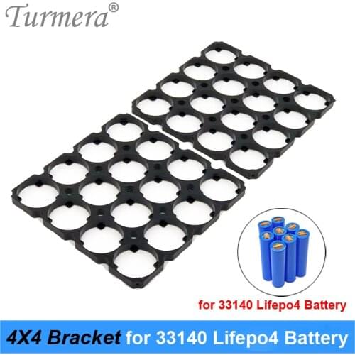 Turmera 33140 3.2V 15Ah Lifepo4 Battery Bracket Holder 4X4 Plastic Diameter 33.4mm for Battery Pack Solar Energy Storage System