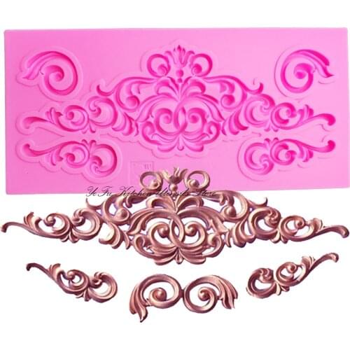 DIY lace pattern vine Border silicone mold cake decorating chocolate sugar decoration tools for cake turning edge T0881