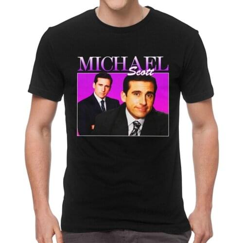 Male TV Show Michael Scott T-Shirt Streetwear The Office Dunder Mifflin TV Series Tshirt Short Sleeve Cool T Shirt Cotton Tee