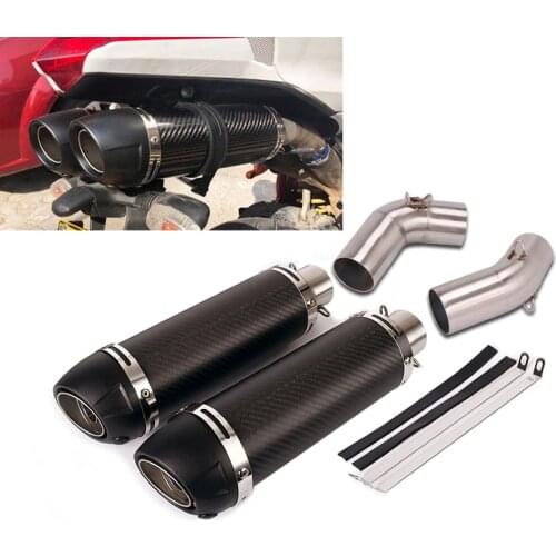 For Ducati Monster 696 1100 695 796 795 Exhaust Pipe Motorcycle Mid Tube Slip On 51mm Carbon Fiber Mufflers Removable DB Killer
