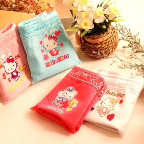 2019 New Hot 6pcs/lot Children Underwear Girls Lace Cartoon Briefs Sweat Sweat Cotton Shorts Kids Panties For 2-10year Hs8965