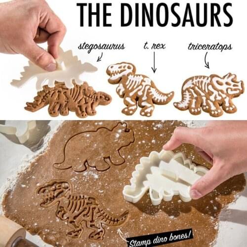 JX-LCLYL 6 Pcs Plastic Dinosaur Cookies Cutter Biscuit Pastry Cake Fondant Mould Set Home