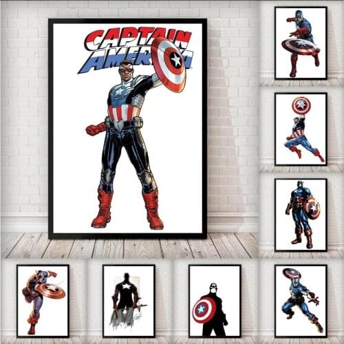 Canvas Painting Marvel Poster Avengers Posters and Prints Captain America Superhero Wall Art Picture Childrens Home Decoration