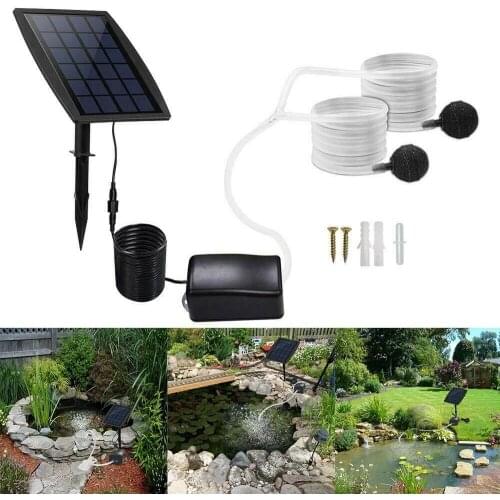 Solar Powered Oxygenator Oxygen Aerator Fish Tank Pond Pool Aquarium Air Pump Garden Fountain Water Pump