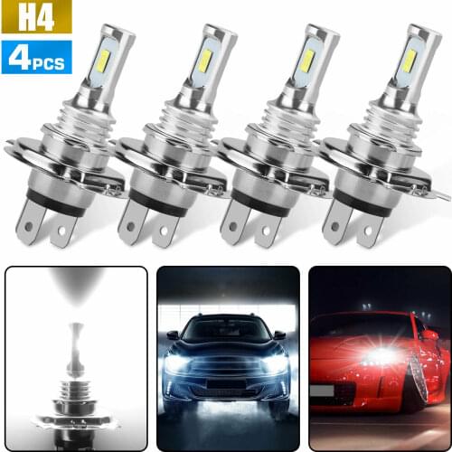 4pcs 9003 H4 LED Headlight Bulb Kit High Low Beam Super Bright 80W 6000K White Driving Day Running Lamp