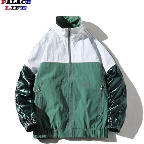 Men Patchwork Streetwear Bomber Jackets 2020 Autumn Mens Korean Fashions Windbreaker Harajuku Hip Hop Jackets Coats