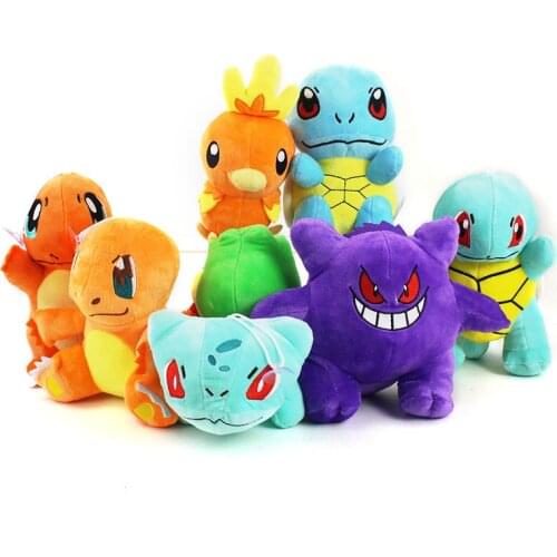 2021 Best Selling Pokemones Plush Toys Charmander Bulbasaur Squirtle Gengar Plush Stuffed Toys for Children Toys Birthday Gift