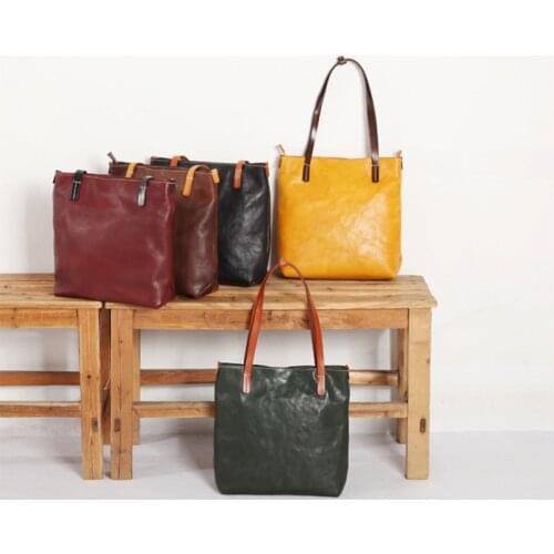 Fashion Retro Manual Head Layer Cowhide Fashion Color High Quality Classic Women Bag Leisure Luxury Solid Color Shoulder Bags