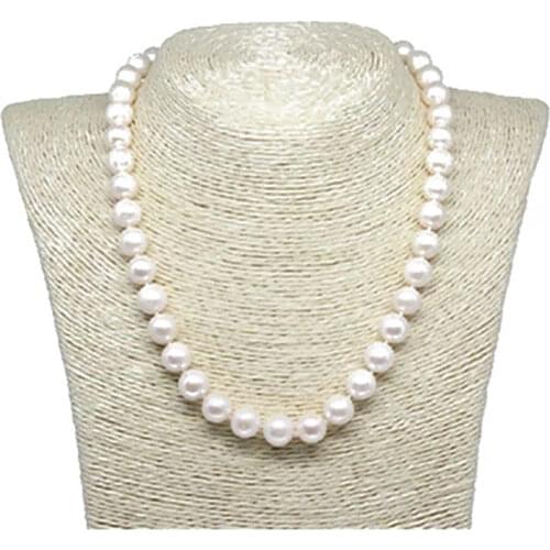 'MADALENA SARARA AA Near Round Pearl Necklace Freshwater Pearl 9-8mm Bead Making 18"