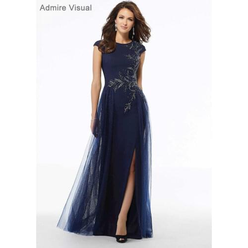 Evening Dresses A-line Ever Honor Wedding Scoop Neckline Cap Sleeves Long Floor-Length Plus Size Vestido-De-Fiesta